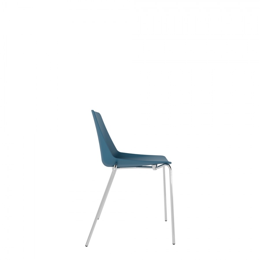 Polypropylene Shell Chair 4-Leg Chrome Steel Frame