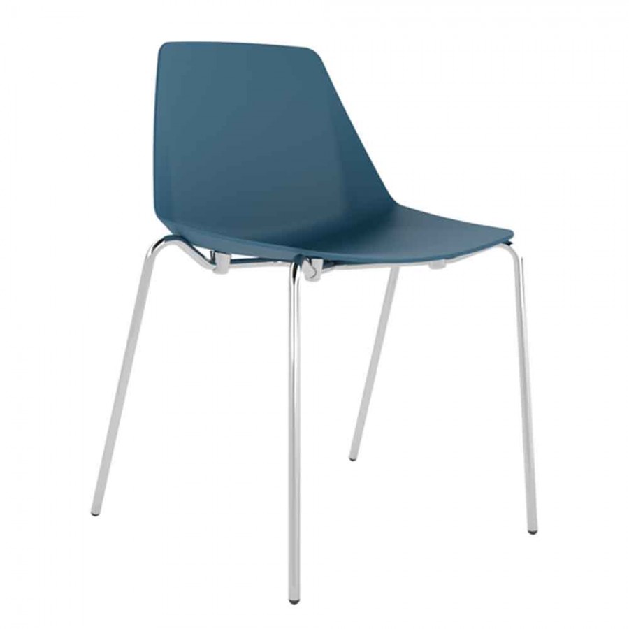 Polypropylene Shell Chair 4-Leg Chrome Steel Frame