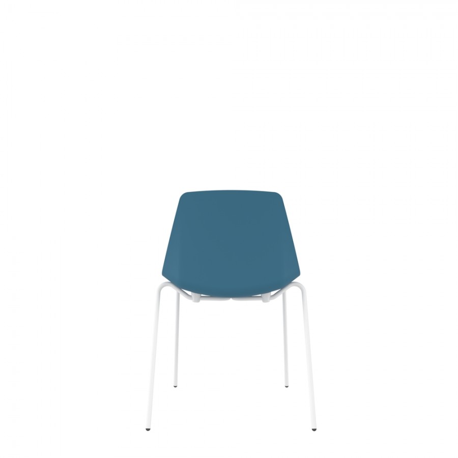 Polypropylene Shell Chair 4-Leg White Steel Frame