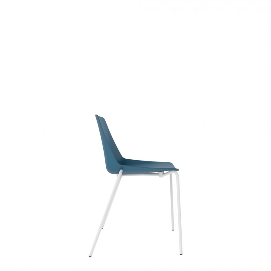 Polypropylene Shell Chair 4-Leg White Steel Frame