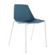 Polypropylene Shell Chair 4-Leg White Steel Frame