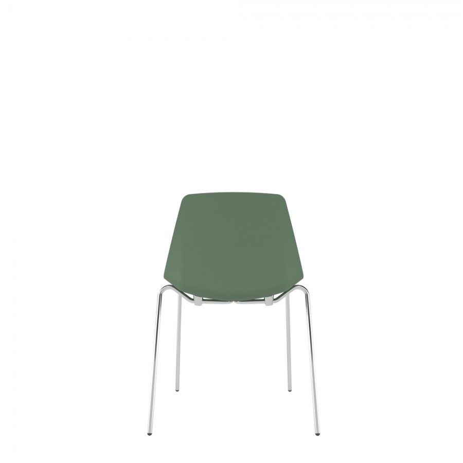 Polypropylene Shell Chair With Upholstered Seat Pad and 4-Leg Chrome Steel Frame