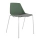 Polypropylene Shell Chair With Upholstered Seat Pad and 4-Leg Chrome Steel Frame