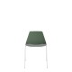 Polypropylene Shell Chair With Upholstered Seat Pad and 4-Leg White Steel Frame