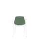 Polypropylene Shell Chair With Upholstered Seat Pad and 4-Leg White Steel Frame