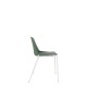 Polypropylene Shell Chair With Upholstered Seat Pad and 4-Leg White Steel Frame