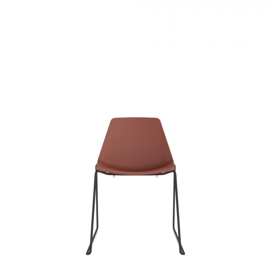 Polypropylene Shell Chair Black Steel Skid Frame