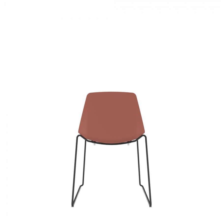 Polypropylene Shell Chair Black Steel Skid Frame