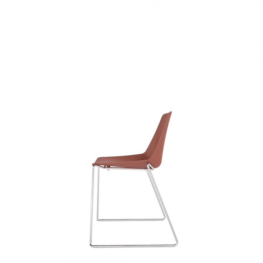 Polypropylene Shell Chair Chrome Steel Skid Frame