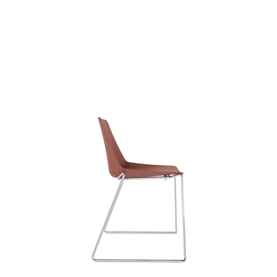 Polypropylene Shell Chair Chrome Steel Skid Frame