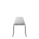 Polypropylene Shell Chair With Upholstered Seat Pad and Black Steel Skid Frame