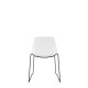 Polypropylene Shell Chair With Upholstered Seat Pad and Black Steel Skid Frame