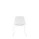 Polypropylene Shell Chair With Upholstered Seat Pad and White Steel Skid Frame