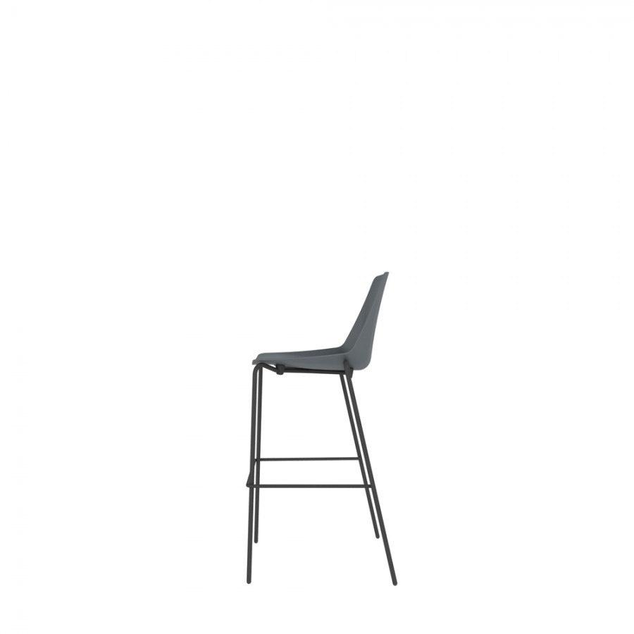 Polypropylene Shell High Stool 4-Leg Black Steel Frame