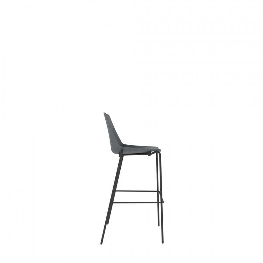 Polypropylene Shell High Stool 4-Leg Black Steel Frame