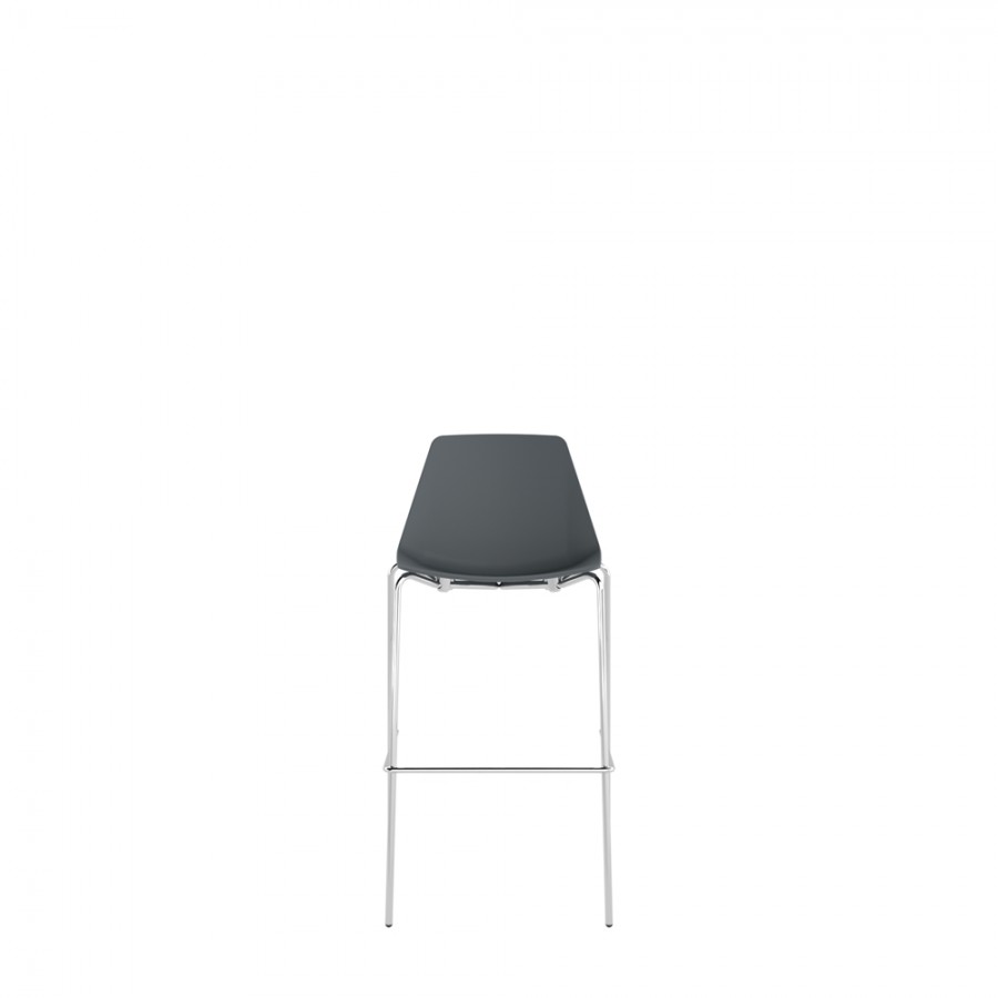 Polypropylene Shell High Stool 4-Leg Chrome Steel Frame