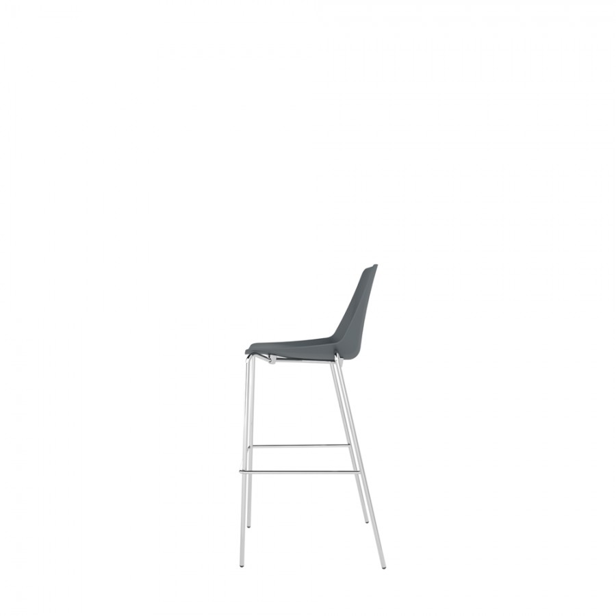 Polypropylene Shell High Stool 4-Leg Chrome Steel Frame