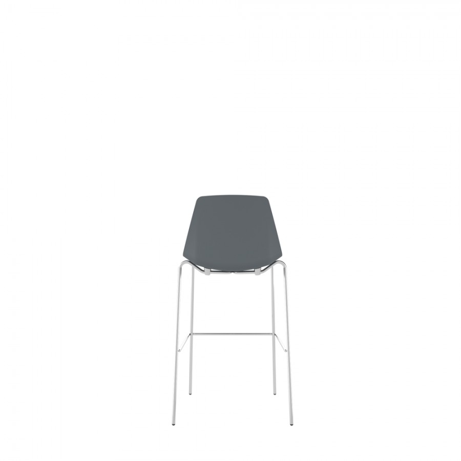 Polypropylene Shell High Stool 4-Leg Chrome Steel Frame