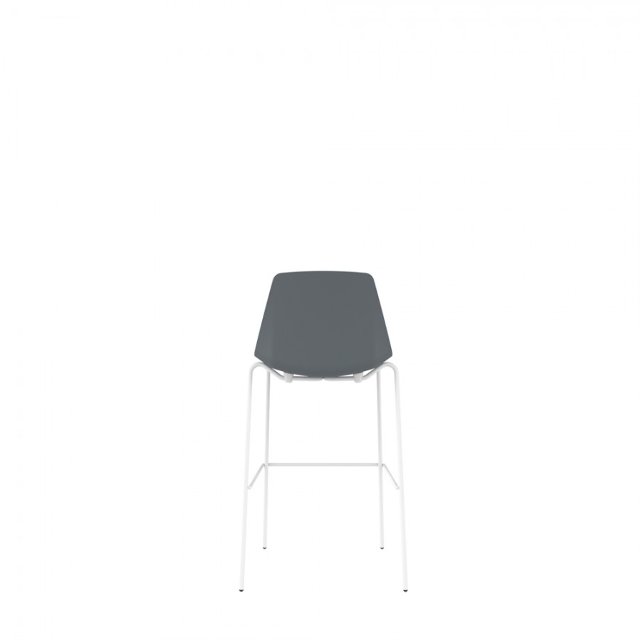 Polypropylene Shell High Stool 4-Leg White Steel Frame