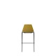 Polypropylene Shell High Stool With Upholstered Seat Pad and 4-Leg Black Steel Frame