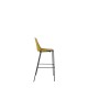 Polypropylene Shell High Stool With Upholstered Seat Pad and 4-Leg Black Steel Frame