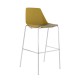 Polypropylene Shell High Stool With Upholstered Seat Pad and 4-Leg Chrome Steel Frame