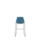 Polypropylene Shell High Stool Black Skid Steel Frame