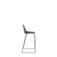 Polypropylene Shell High Stool Black Skid Steel Frame