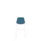 Polypropylene Shell High Stool White Skid Steel Frame