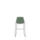 Polypropylene Shell High Stool With Upholstered Seat Pad and Black Skid Steel Frame