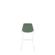 Polypropylene Shell High Stool With Upholstered Seat Pad and Chrome Skid Steel Frame