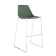 Polypropylene Shell High Stool With Upholstered Seat Pad and Chrome Skid Steel Frame