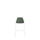 Polypropylene Shell High Stool With Upholstered Seat Pad and White Skid Steel Frame