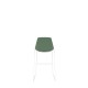 Polypropylene Shell High Stool With Upholstered Seat Pad and White Skid Steel Frame