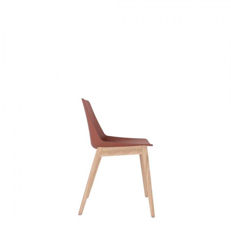 Polypropylene Shell Chair Beech Wooden 4-Leg Frame