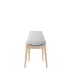 Polypropylene Shell Chair With Upholstered Seat Pad and Beech Wooden 4-Leg Frame