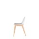 Polypropylene Shell Chair With Upholstered Seat Pad and Beech Wooden 4-Leg Frame