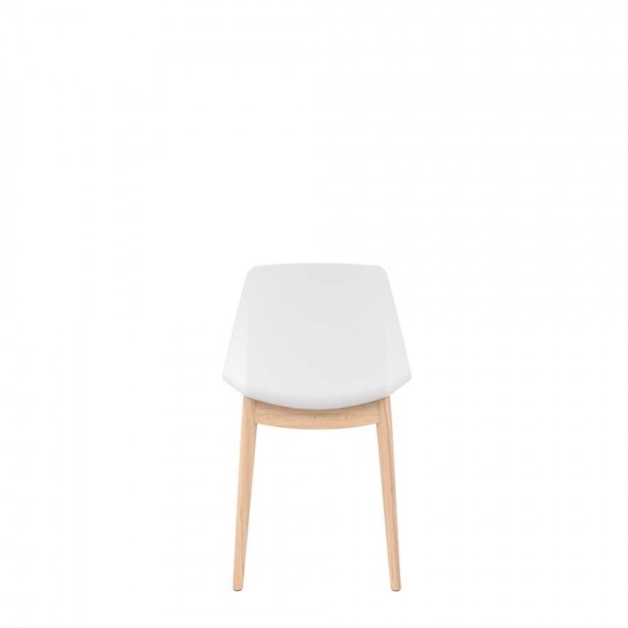 Polypropylene Shell Chair With Upholstered Seat Pad and Beech Wooden 4-Leg Frame