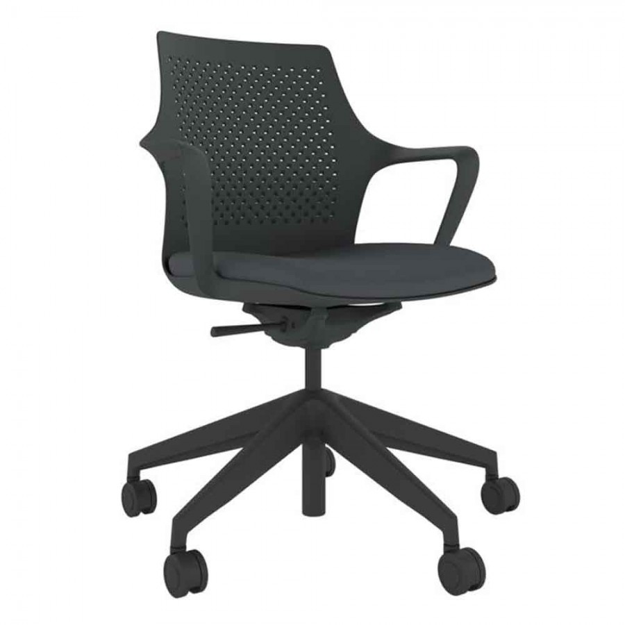 Black Perforated Shell With Black Swivel Base