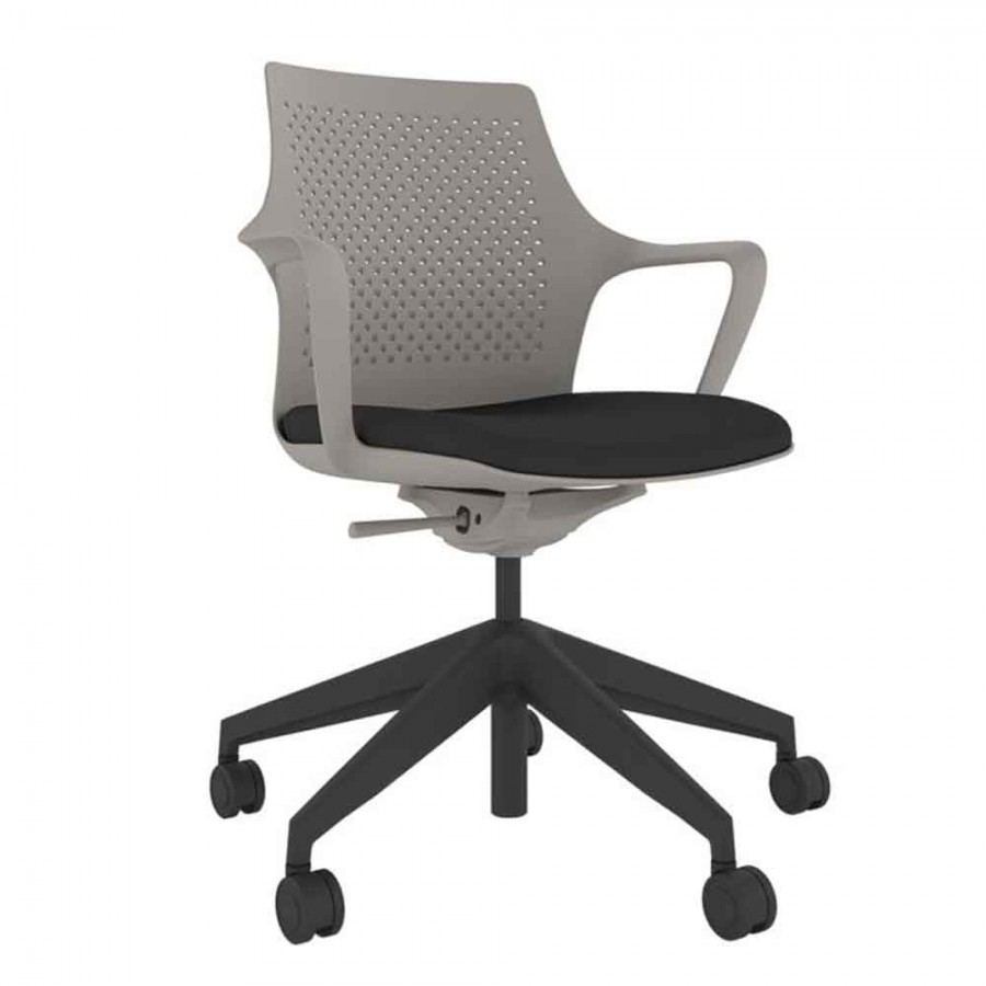 Light Grey Perforated Shell With Black Swivel Base