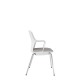 White Perforated Back Chair With Integrated Arms, Upholstered Seat And Chrome 4 Leg Frame