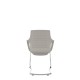 Light Grey Perforated Back Chair With Integrated Arms, Upholstered Seat And Chrome Cantilever Frame