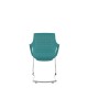 Turquoise Perforated Back Chair With Integrated Arms, Upholstered Seat And Chrome Cantilever Frame