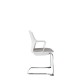 White Perforated Back Chair With Integrated Arms, Upholstered Seat And Chrome Cantilever Frame