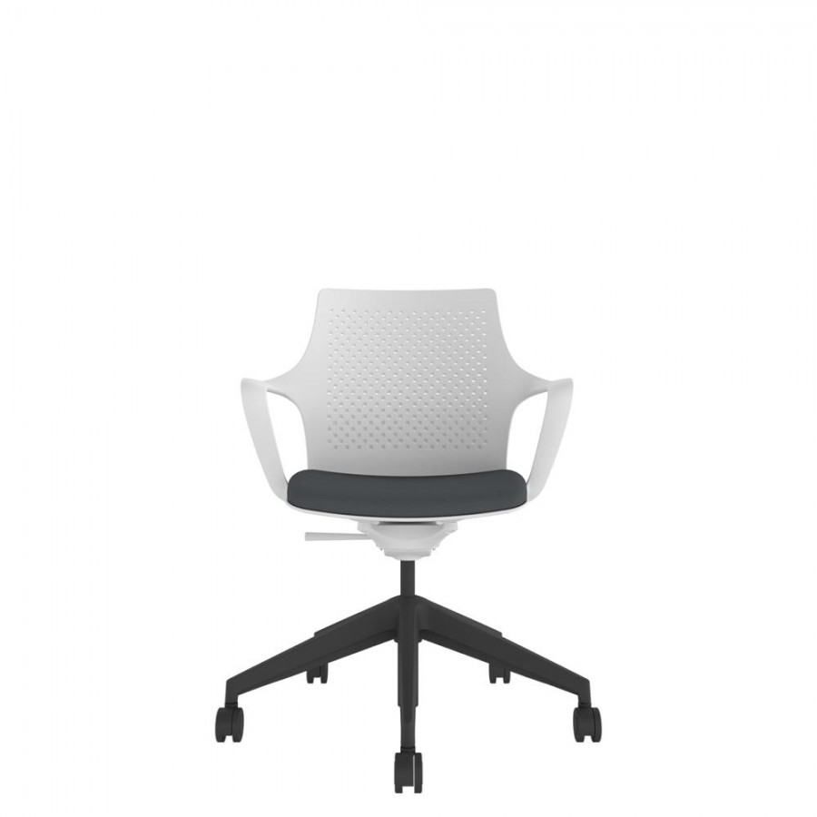 White Perforated Shell With Black Swivel Base