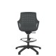 Black Perforated Shell Draughtsman With Black Swivel Base