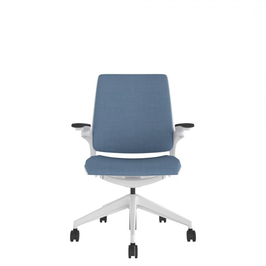 Designer Upholstered Back Chair - White