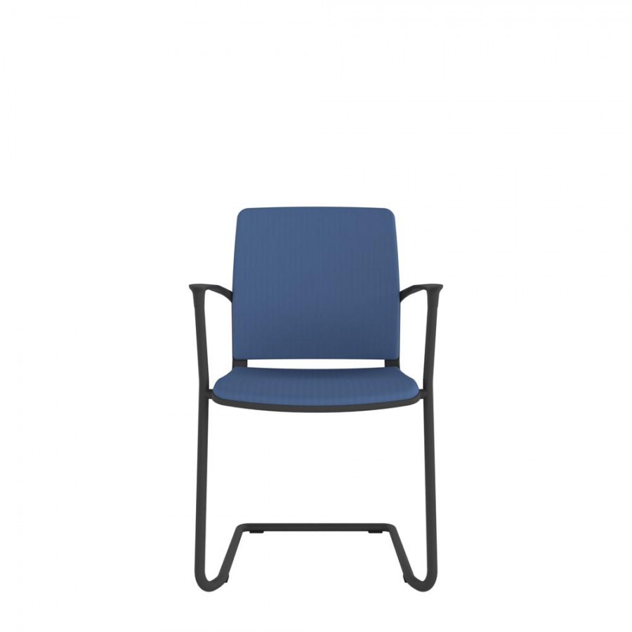 Upholstered Back Chair With Cantilever Frame