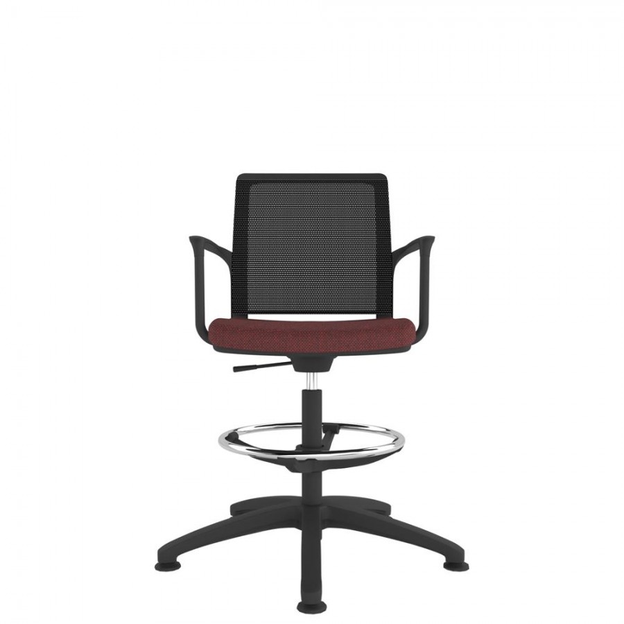 Black Shell Mesh Back Draughtsman Task Chair