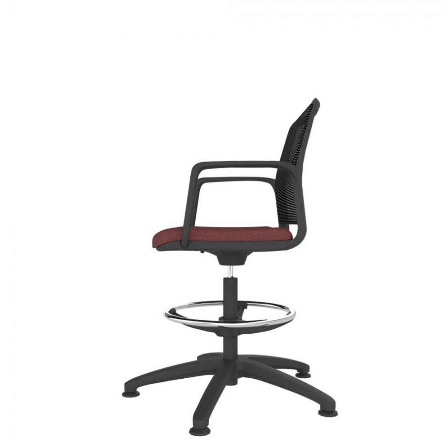 Black Shell Mesh Back Draughtsman Task Chair